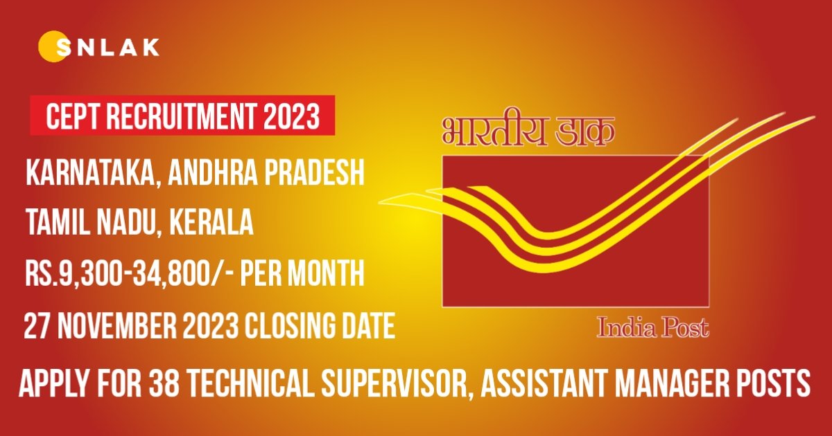 CEPT Recruitment 2023 – Apply For 38 Technical Supervisor, Assistant Manager Posts | Free Job Alert 2023