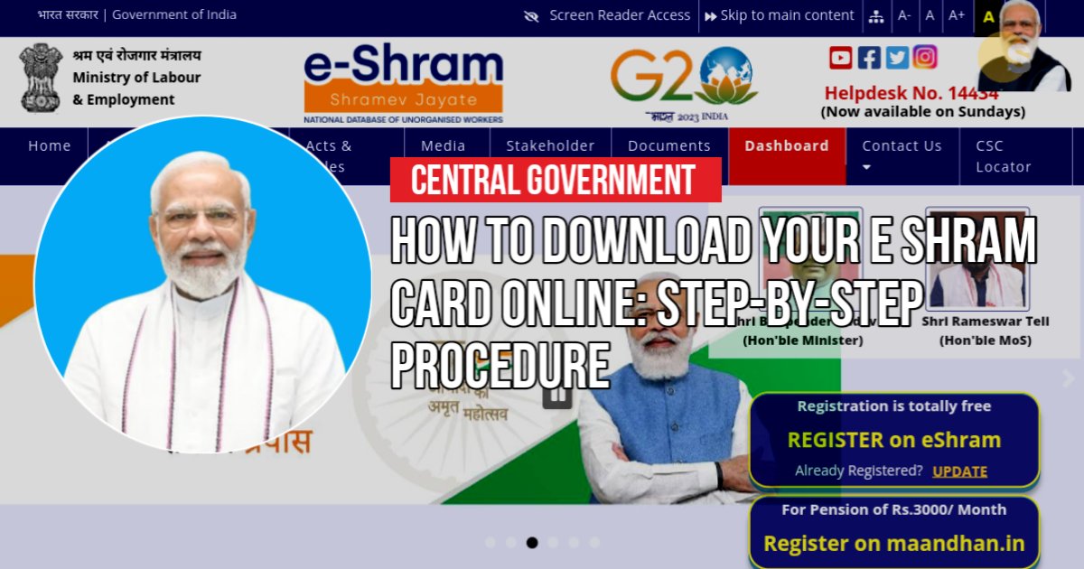 How to Download Your E Shram Card Online: Step-by-Step Procedure | ई श्रम कार्ड डाउनलोड