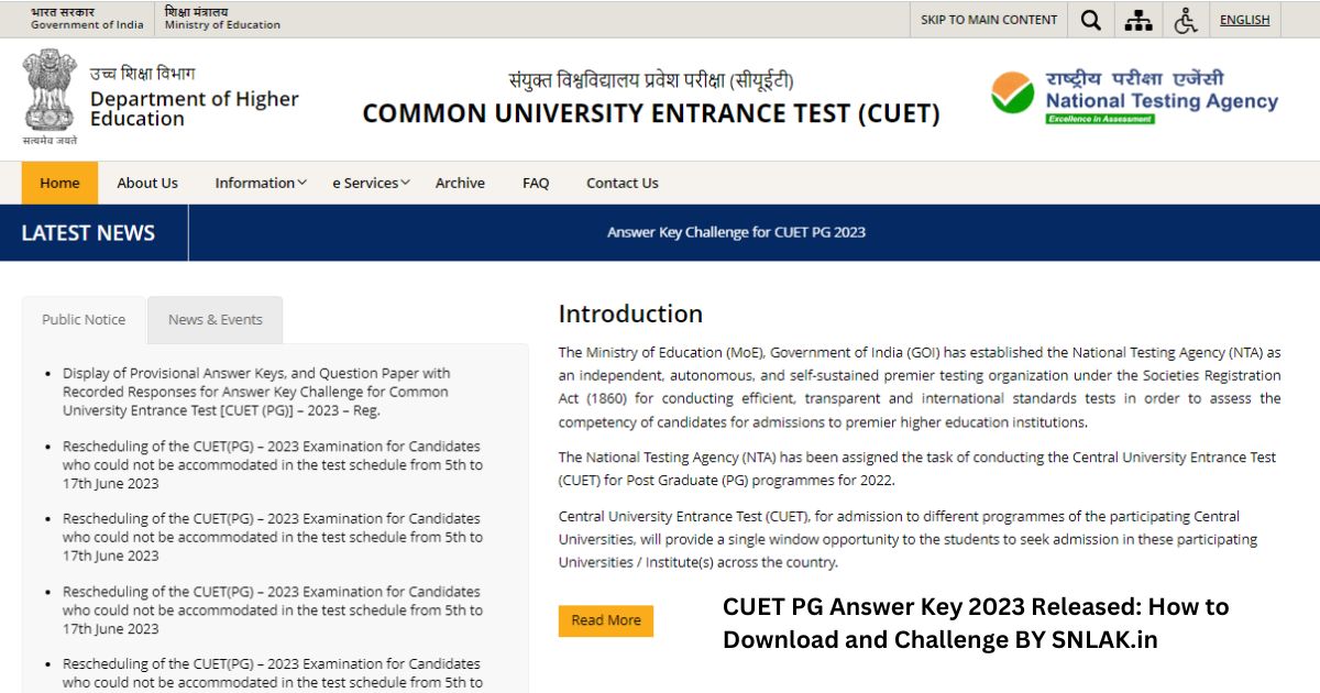 CUET PG Answer Key 2023 Released: How to Download and Challenge