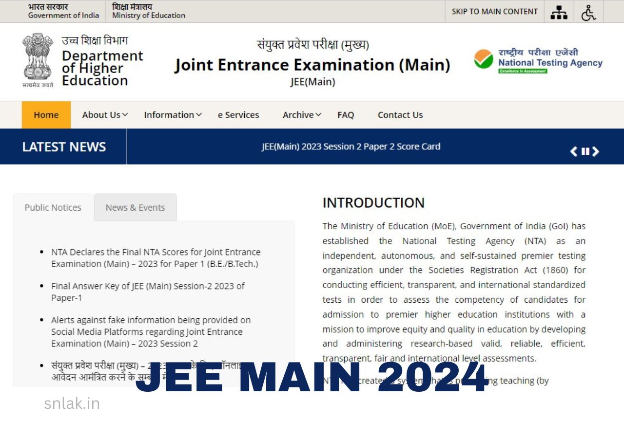 JEE Main 2024: Exam Date, Eligibility, Application Form, And Fees ...