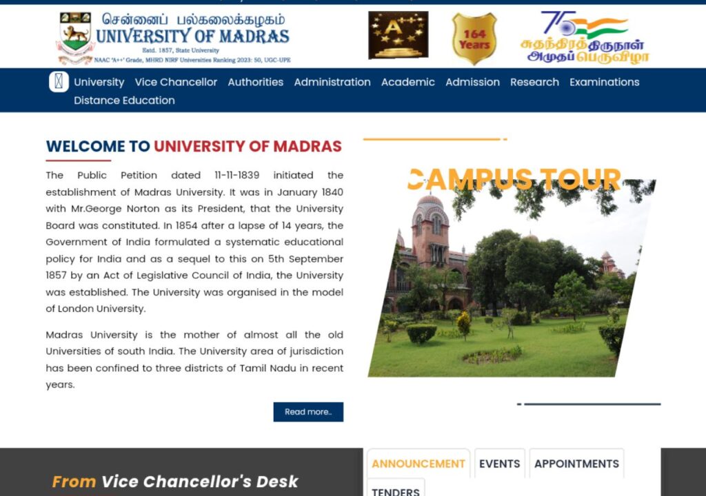 Madras University Result 2024 Check UG & PG Marksheets Online