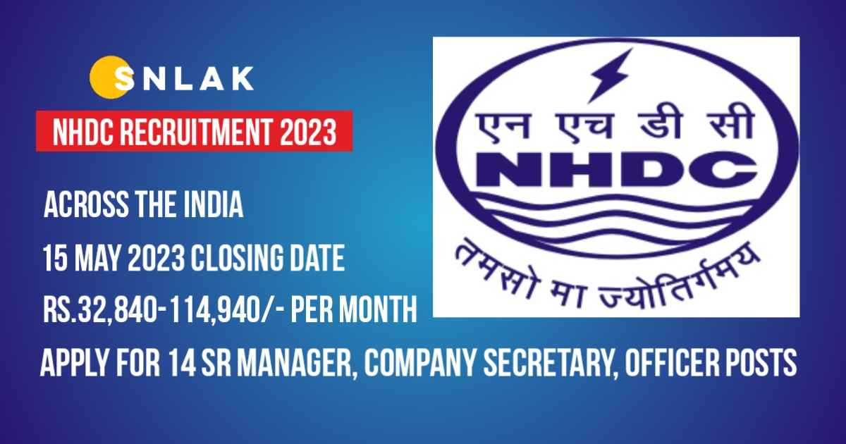 NHDC Recruitment 2023 - Apply For 14 Manager