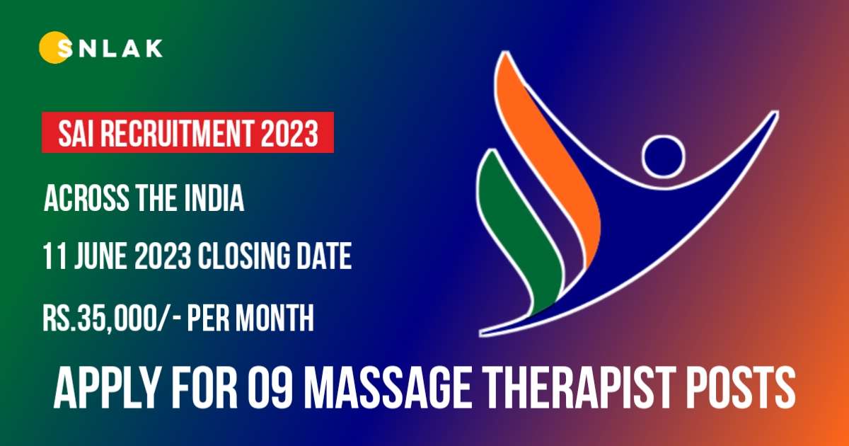 Sports Authority Of India Massage Therapist Notification